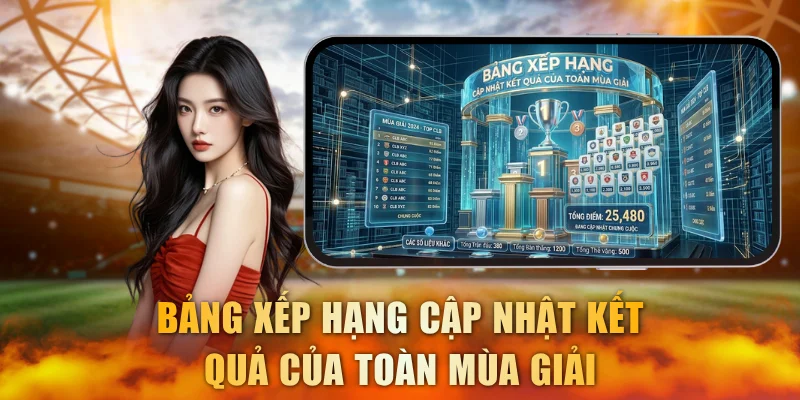 Bảng xếp hạng cập nhật kết quả của toàn mùa giải