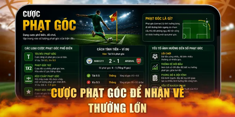 Cược phạt góc để nhận về thưởng lớn