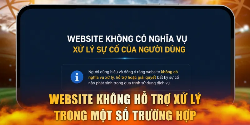 Website không hỗ trợ xử lý trong một số trường hợp